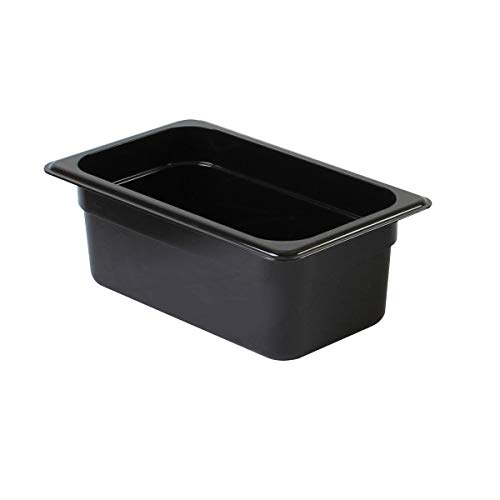 Thunder Group GN 1/4, 100mm Deep, 2.4Ltr Gastronorm Container, Polycarbonate, Black