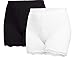 Merry Style Damen Shorts Radlerhose Unterhose Hotpants Kurze Hose Boxershorts aus Viskose 2 Pack MS10-294 (Schwarz/Weiß(2Pack), XXL)