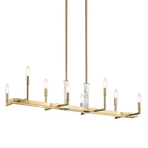 Kichler Laurent 46" 8 Light Linear Chandelier In Champagne Gold #TOP4