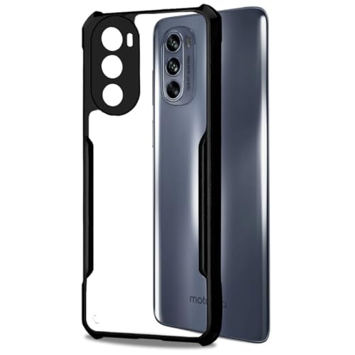 Image of amazon basics Hybrid Camera Protection Transparent Hard Back Case Cover for Motorola Moto G31 (Sides Black)