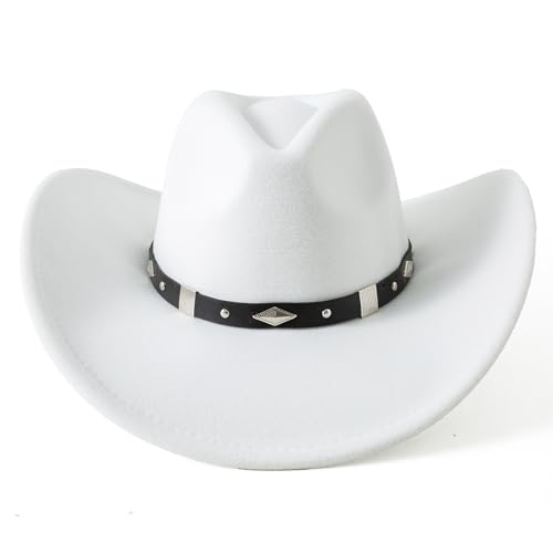 Sombrero cowboy clásico de fieltro unisex de ala ancha miniatura 3