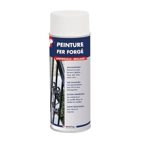 Metaltop - Peinture Fer Forge - Gris anthracite - RAL 7016 - Bombe 400 ml - Protection antirouille durable avec finition soignée pour métal extérieur