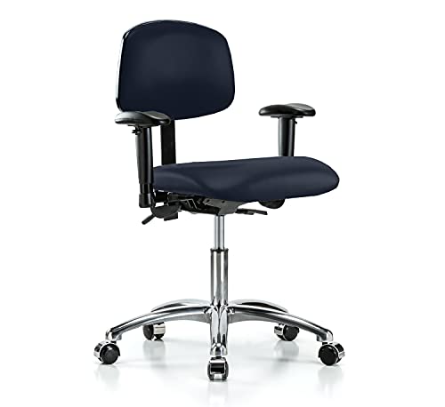 Image of Perch Chrome Task Chair, Rolling, Desk Height 19 inch-24 inch, Imperial Fabric