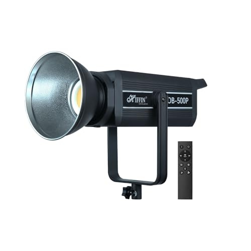 Image of HIFFIN (COB-500P) 500W Bi-Color Continuous LED Video Light with Bowens Mount, Remote Control & Silent Cooling Fan, 2800K-6800K CCT, 42,000 Lumens, 9 FX Modes, 10-100% Dimmable, Ideal for Photography