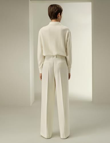 LilySilk Silk Wool Blend Womens Trousers Ladies Work Pants High Waisted with Wide Leg for Women Business Casual4