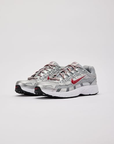 Nike P-6000 (GS) in Metallic Silver/Gym Red-Flt Silver2