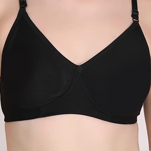 Image of Non Padded Bra Panty Set - Made of Pure Cotton Full Coverage Non Wired Seamless Pushup Soft Cup for T-Shirt Saree Dress Sports Garment for Daily Use Everyday