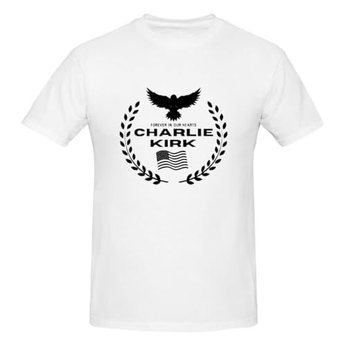 Camiseta Rip Charlie Kirk Charlie Kirk por Siempre en Nuestros Corazones Camiseta de Manga Corta para Hombre Grande