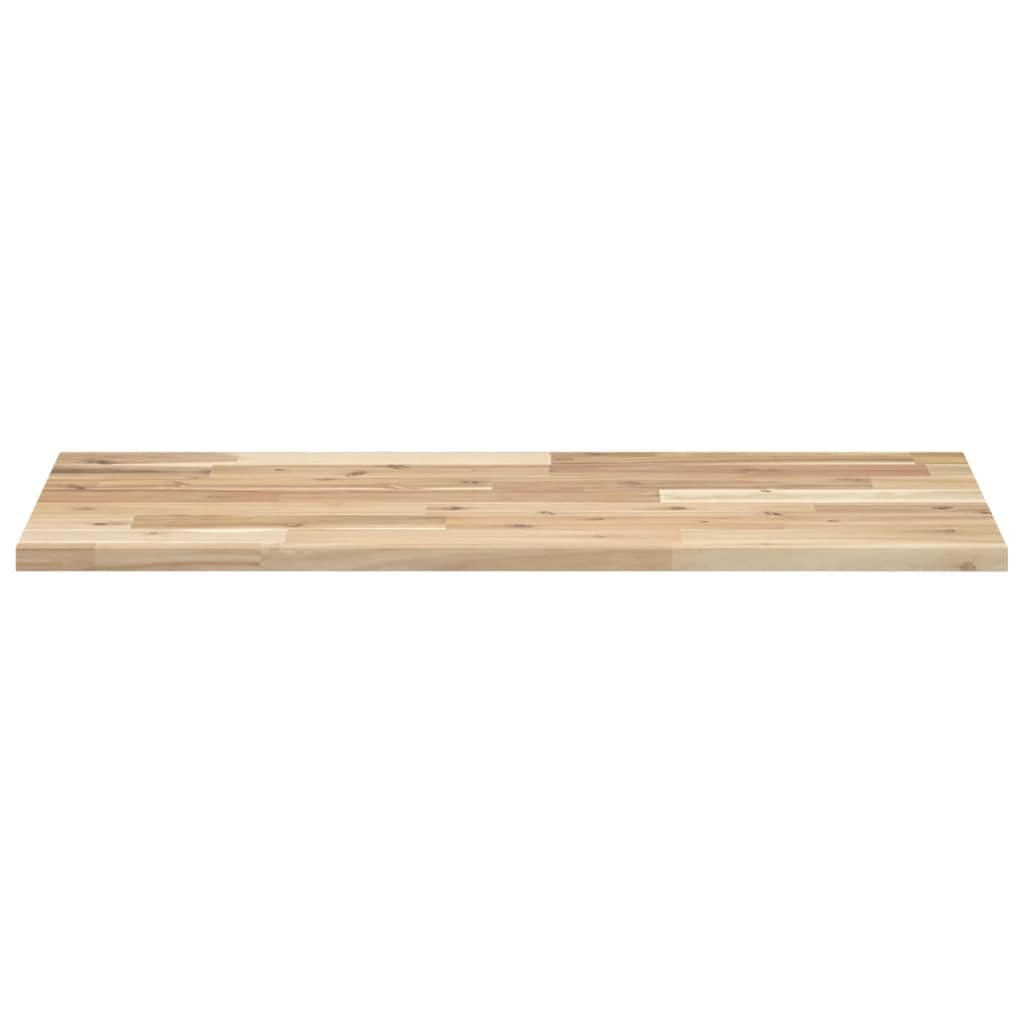 Piano lavabo 80 x 40 x 2 cm in legno di acacia massiccio, non trattato, piano in legno massello rustico come versatile piano di lavoro per bagno, cucina o banco da lavoro