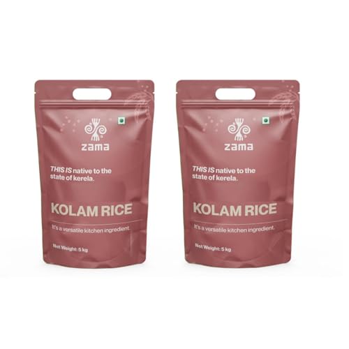 Image of Zama Organics Kolam Rice 10kg | Kolam Rice for Cooking | Aromatic and Naturally Aged Rice | Cooking Rice | Pouch (5kg Pack of 2)