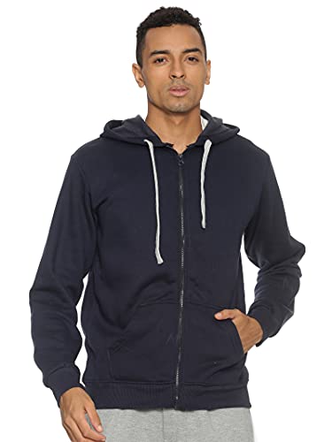 Image of CAHOOT Men's Zip-Front Hoodie with Contrast Drawstring for Casual Wear | Long Sleeve | Hooded Neck | Zipper Closure | Cotton Sweatshirt Crafted with Comfort Fit for Everyday Wear