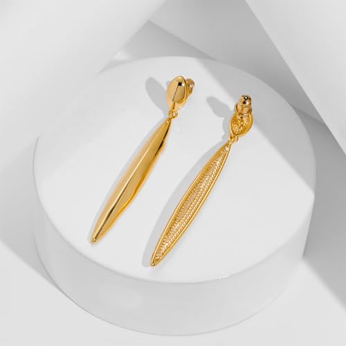 Gold Silver Minimalist Dainty Long Bar Drop Dangle Earrings for Women4