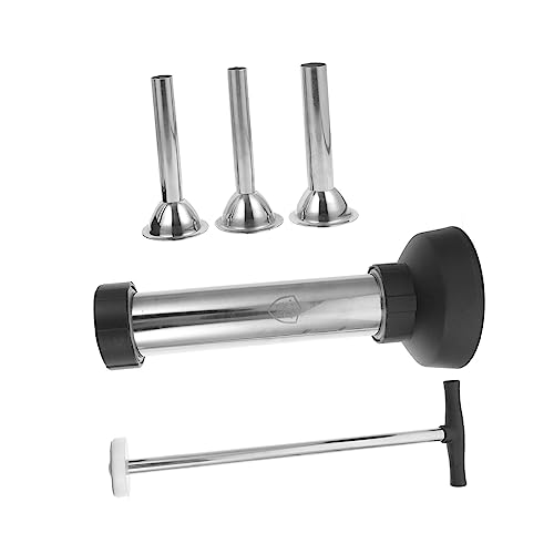 GREENADSCAPE 1set Manual Sausage Stuffer Tool Stainless Steel Meat Filler with Tube for Home Kitchen Use Ergonomic Design for Sausage Making
