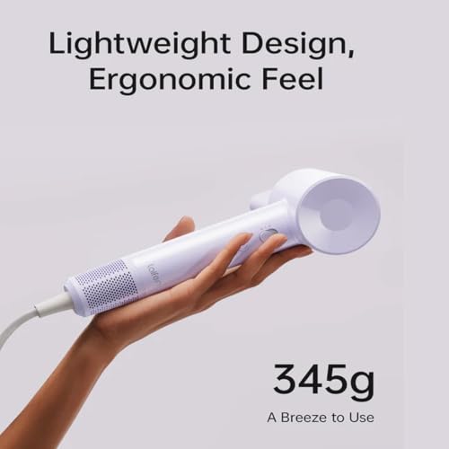 Image of Laifen Hair Dryer Se Lite Purple, 150 Million Negative Ionic Blow Dryer With 100,000 RPM Brushless Motor, 1400 Watts Powerful Fast Drying High-Speed Low Noise, Light Weight & Compact Design
