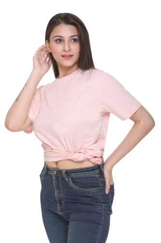 Image of GODFREY Women Round Neck Half Sleeve Cotton T Shirts