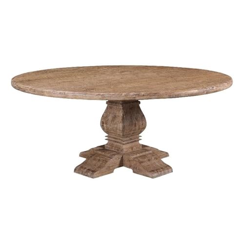 World Interiors Pengrove 72" Round Mango Wood Dining Table in Light Brown