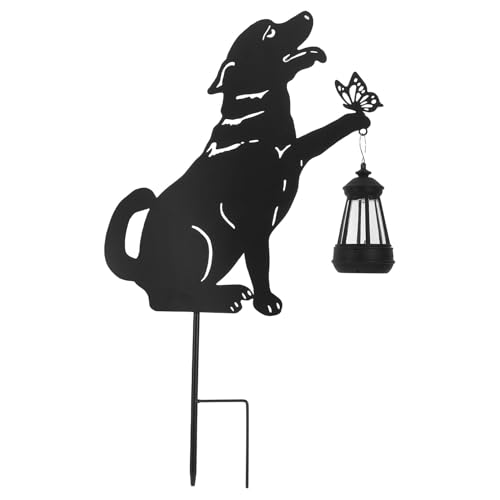 Lampes solaires de jardin en métal contre l'obscurité des allées déco chien LED étanche SEWACC