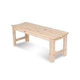 Shine Company Outdoor Wooden Backless Patio Garden Bench, 4 Ft, Natural