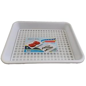 Abtropfschale für Lebensmittel mit Kunststoffgitter, schnelles Auftauen von Fleisch und Gefrieren, verhindert die…