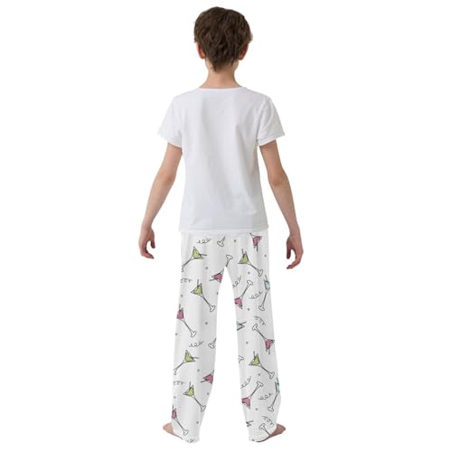 Boys' Pants Glasses with Alcohol Doodle Margarita Long Bottoms Jogger Pants Elastic Waist Trousers with Pockets S-XL3