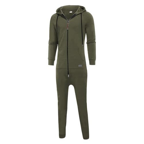 Mens Jumpsuit Hoodie Full Zip Long Sleeve Active Playsuit All in One Fleece Warm Workout Casual Overall Rompers2