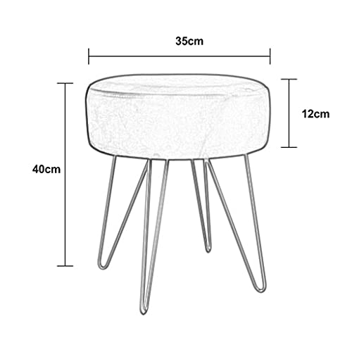 Tabouret à langer moderne style AR chic en velours capitonné - 3