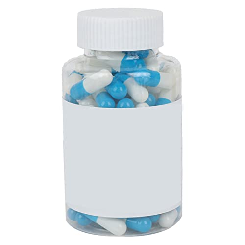 100pcs Capsule de gélatine vide Taille 0 Capsules de pilule vides claires Capules de gel pour le supplément de bricolage Boullage en poudre (blanc bleu)