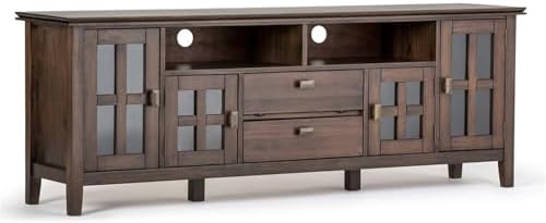 SIMPLIHOME Artisan SOLID WOOD 72 Inch Wide Transitional TV Media ...