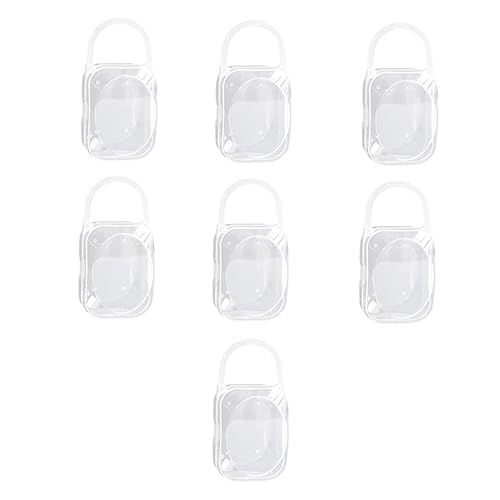 Yardwe 7 Piezas Caja De Chupete Recipiente Portátil Chupete Recién Nacido Contenedor Infantil Envase Titular De Chupete Accesorios Para Bebe Blanco