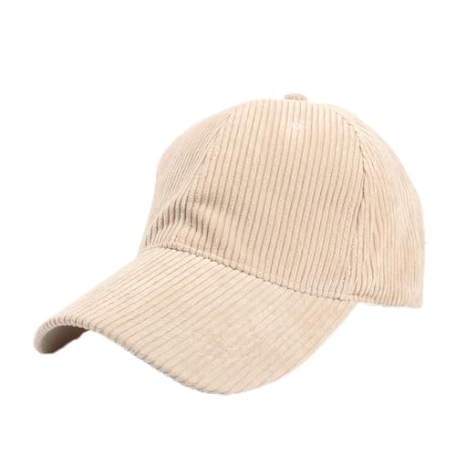 Generisch Masculino Femenino Neutral Verano Sólido Gorras De Béisbol Pana Visera Ajustable Sombrero Navidad Invierno, caqui, talla única