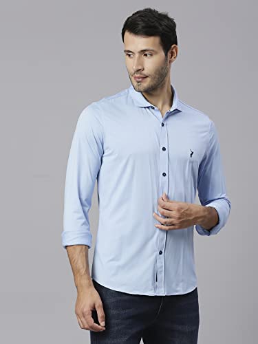Image of Thomas Scott Men's | Solid | Full Sleeve | Slim Fit | Cotton Elastane | Spread Collar | Knitted Shirt