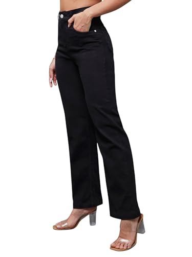 Image of Miss Chase Women's Wide-Leg High-Rise Regular-Length Stretchable Shaping Denim Jeans