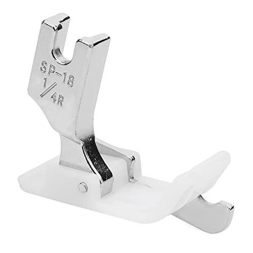 Image of Othmro #TSP-18 Presser Feet 1 /4in Industrial Sewing Machine Presser Feet Compensating Raising Foot Hinged Sewing Presser Foot with Right Guide for Single Needle Industrial Sewing Machines White Silver