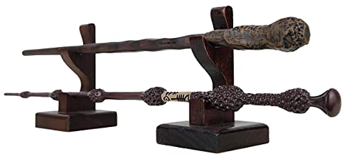 Nangopop Wizard Wand Stand Display - 2 Tiered Wood Magic Wand Holder for Table Display, Holds Two Wands