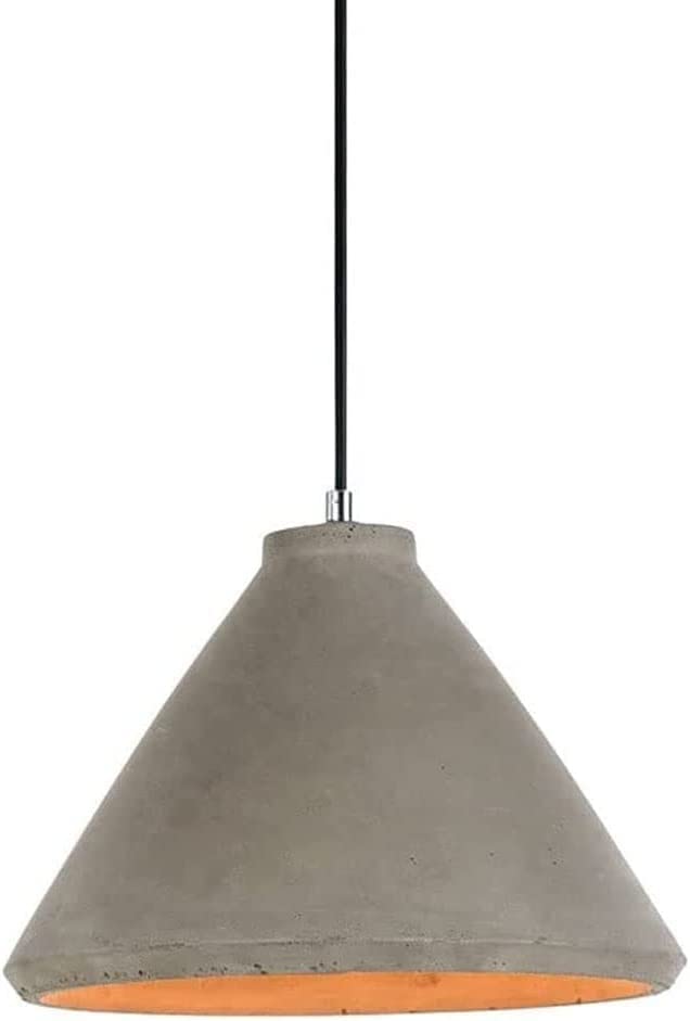 Lámpara colgante de cemento industrial cónica gris para techo de cocina