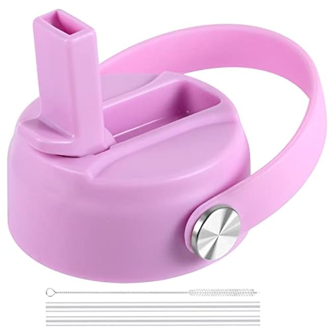 Straw Lid for Hydro Flask Wide Mouth Water Bottles, Top Lids with Straw Compatible with Hydro Flask 32 40 oz, Replacement Cap Wide Mouth Accessories Flip Lid Flex Handle