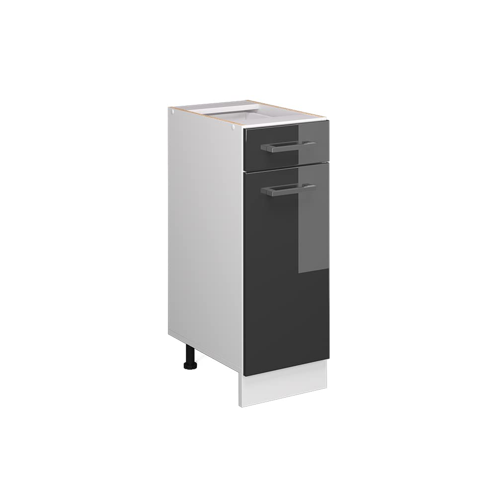 Vicco Kitchen base cabinet Raul, Anthracite high gloss, 30 cm without worktop, for flexible combination within modular kitchen systems — image 1