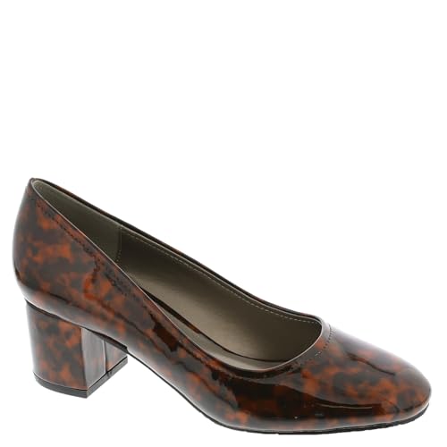 Masseys Women's Daphne Block Heel Dress Pump, 8 M (Medium), Tortoise Patent - Main Image
