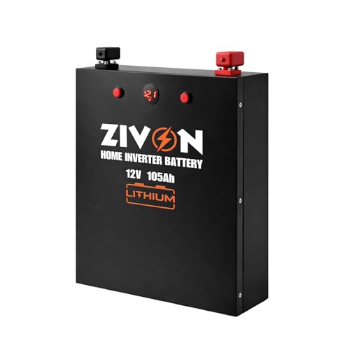 Image of Zivon Lithium Battery for Inverter, 12V 105Ah (12.8v 105ah), LiFePo4, Wall Mount, BMS, for Home Power Backup