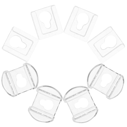 Image of Veemoon 8Pcs Picture Frame Keyhole Hangers, Acrylic Frame Hanging Clips Wall Shelf Hangers Clear Mirror Mounting Brackets Heavy Shelf Glass Bracket Backplane Tool