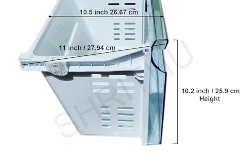 Image of Vegetable Basket for Fridge compatible with Samsung Double Door Refrigerator, Transparent Plastic Box, 253 Liter Gross Volume, Pack of 1