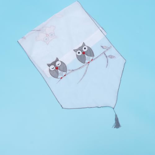Cortina triangular bordada de búho MAGICLULU de poliéster artístico de alta densidad textil 6