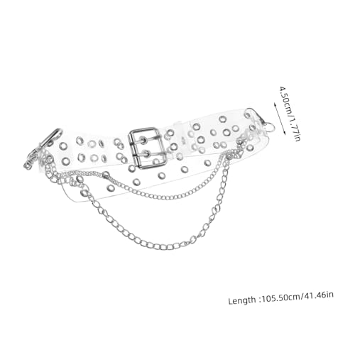 Transparent Double Grommet Belt for Women Stylish Waist Belt for Casual Jeans and Adjustable Fashion Accessory2