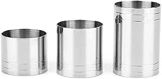 Set of 3 25ml, 35ml & 50ml Stainless Steel Thimble Bar Measure Spirit Measure