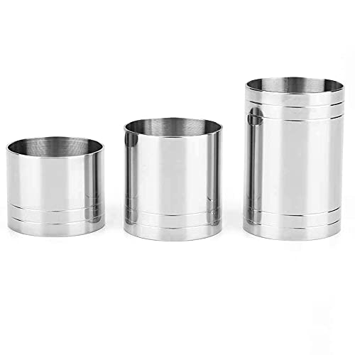 Set of 3 25ml, 35ml & 50ml Stainless Steel Thimble Bar Measure Spirit Measure