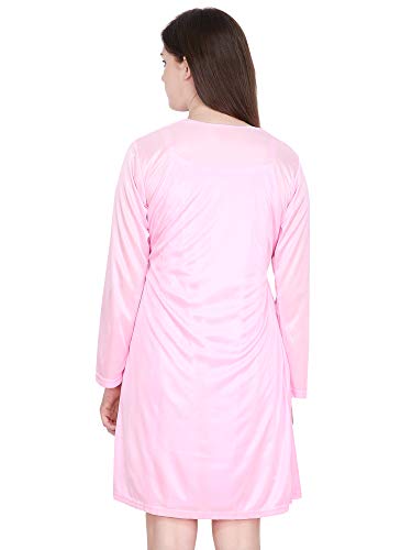Image of Klamotten Satin Nighty and Robe Two Piece Navy Blue Women Nightdress