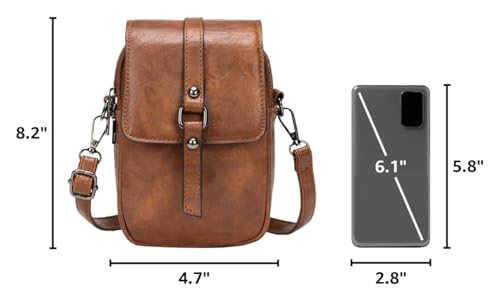 Image of myfriday Vintage Crossbody Phone Bag for Women, Small PU Leather Shoulder Purse and Handbag