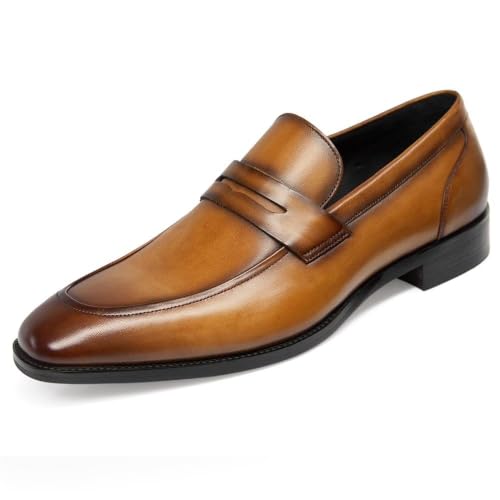 Image of GIFENNSE Men's Dress Shoes Slip-On Loafers Formal Leather Shoes for Men