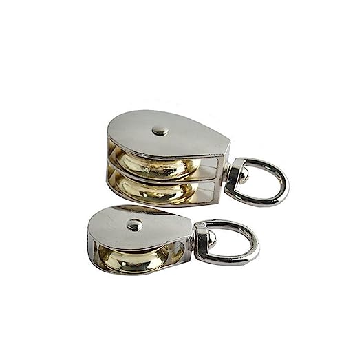 1 PCS DIY Mini Metal Sheave Zinc Alloy Fixed Pulley Crown Block and Tackle Lifting Wheel Single/Double Pulley(Fixed-Single-75mm)