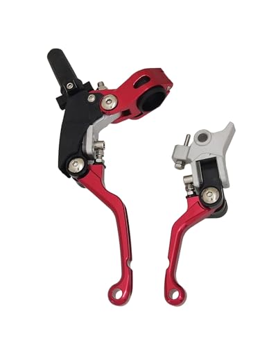 Support de guidon frein et embrayage moto en aluminium CNC rouge